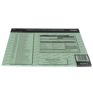 Regin Commercial Gas Testing & Purging Record Pad REGPC2