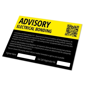 Atom Advisory Notice Electrical Bonding Label - Pack of 10 LBG12