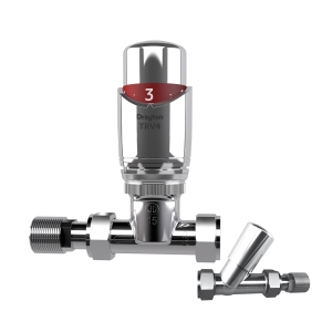 Drayton TRV4 Chrome 15mm Straight with Lockshield 07 05 175