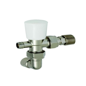 Myson Matchmaster 15mm Lockshield Angle Chrome with Pushfit 90 Degree Elbow MASTER15LACPF90