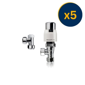 Honeywell Home Valencia Classic Thermostatic Radiator Valve & Lockshield 15mm Angled pack 5 VTL200-15APK5